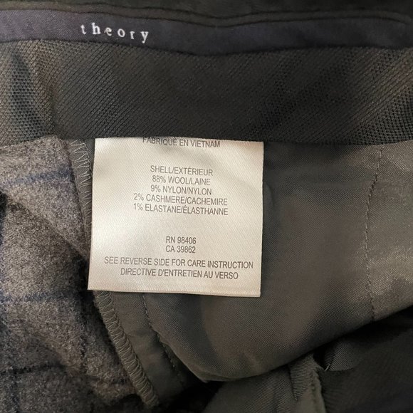 Theory Treeca Windowpane Plaid Wool Trousers - Picture 8 of 9